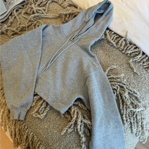 Alo Gray Cropped Hoodie